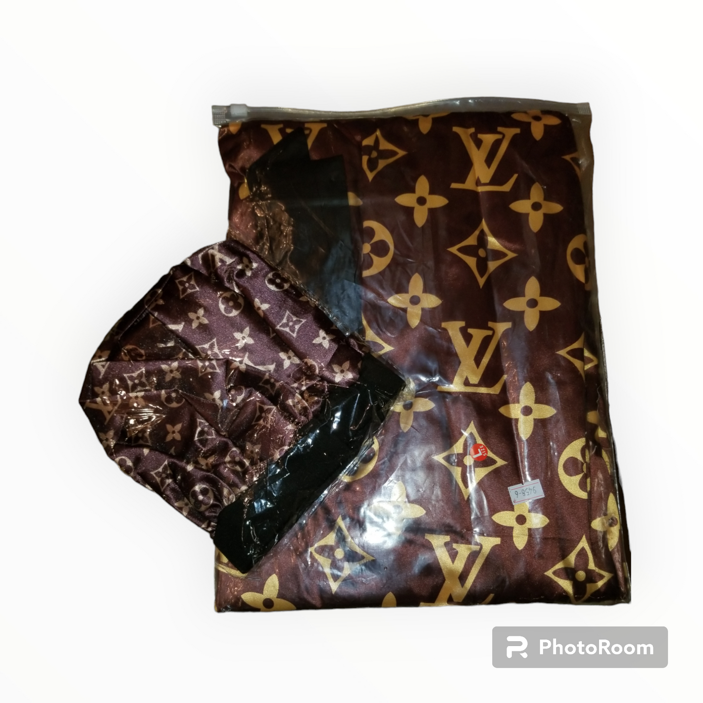 Lv inspired robe and Bonnet set