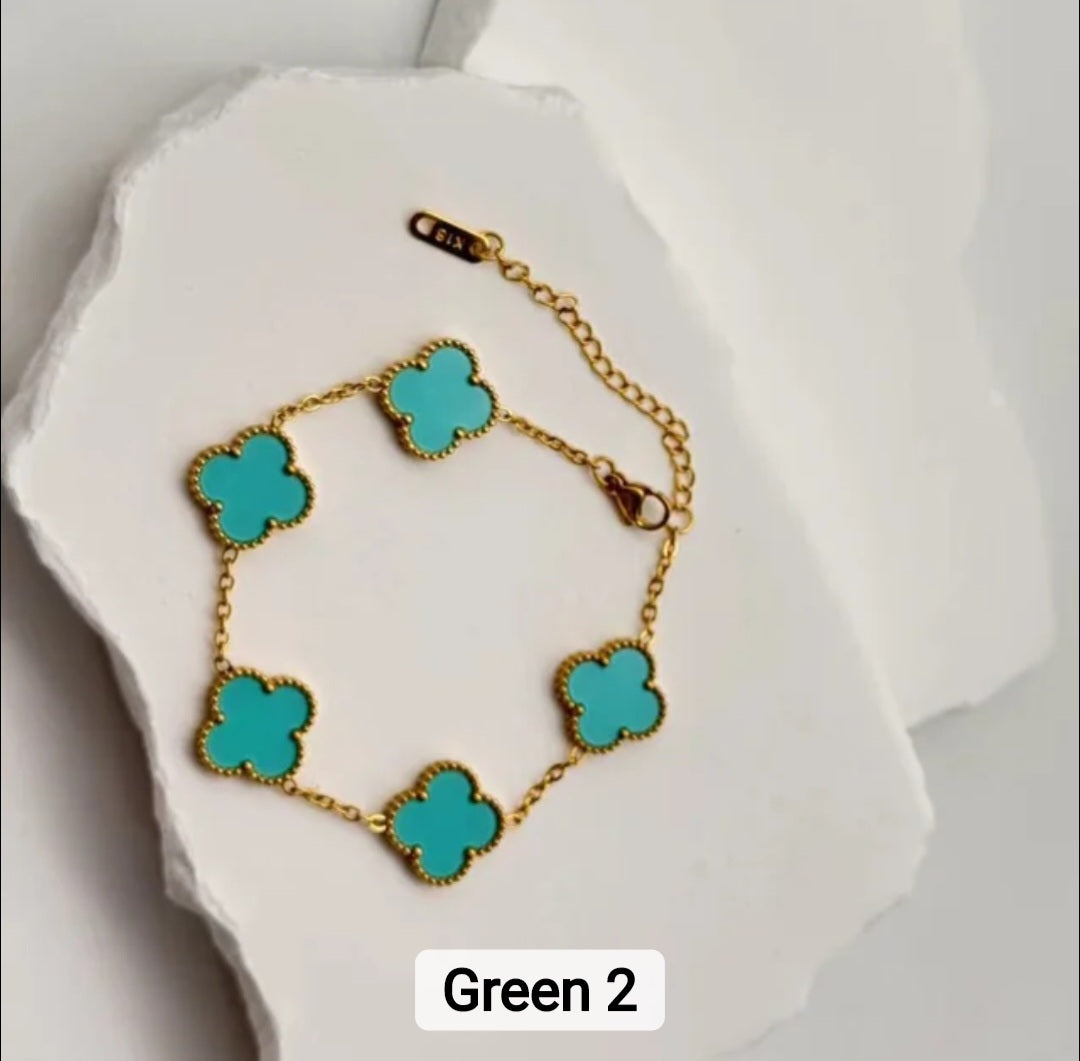 Van Cleef inspired Gold   Clover Bracelet 15mm Collection