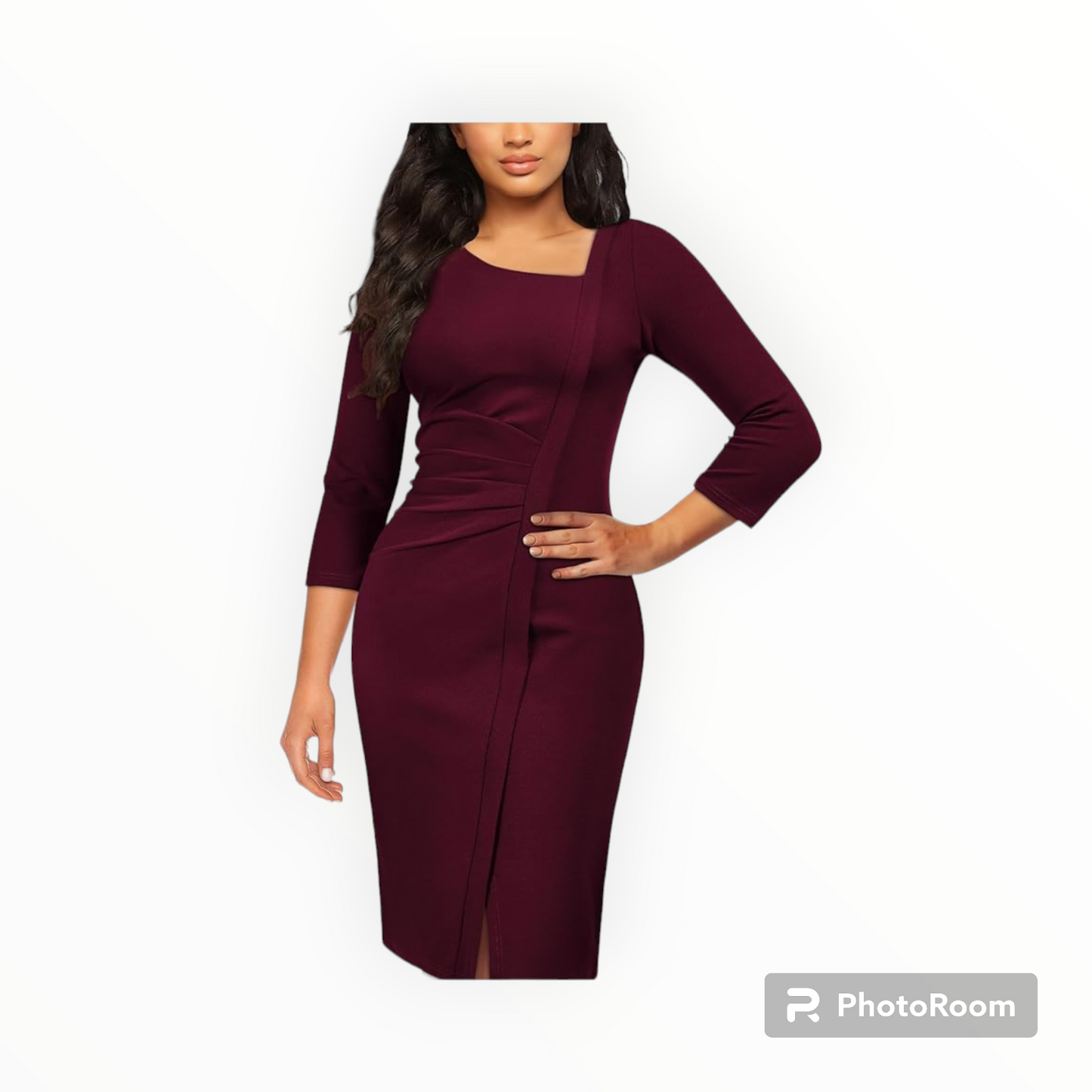 Plus size professional pencil midi dress