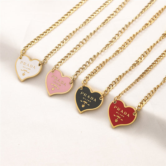 Prada Designer inspired Heart Shape Necklace