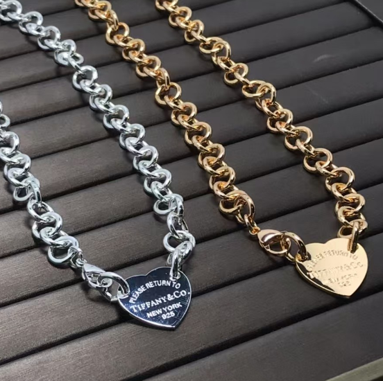 Tiffany inspired Heart Shape choaker Necklace And Bracelet